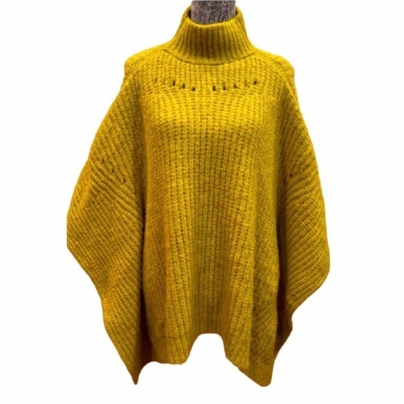 Anthropologie Sweaters - Anthropologie Women’s Knit Ribbed Sweater Poncho One Size
